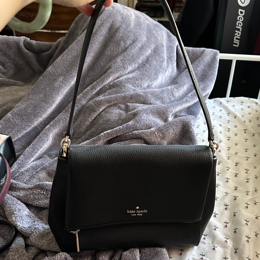 Kate Spade Black Pebbled Leather Shoulder Bag